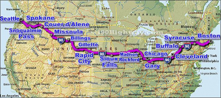 i-90 map route